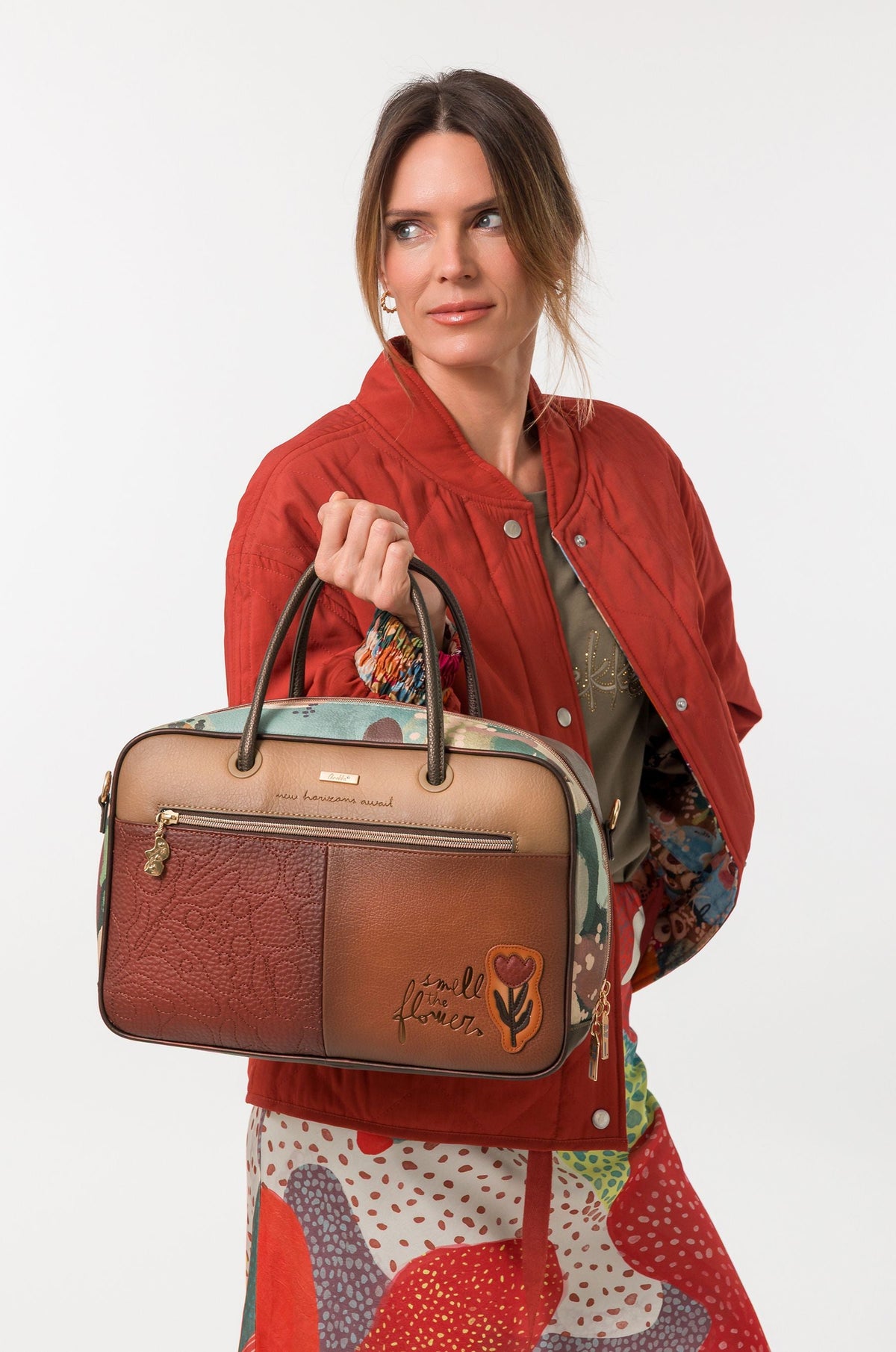 Borsa quadrata con manico corto Tulip